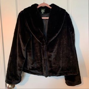 Black faux fur jacket